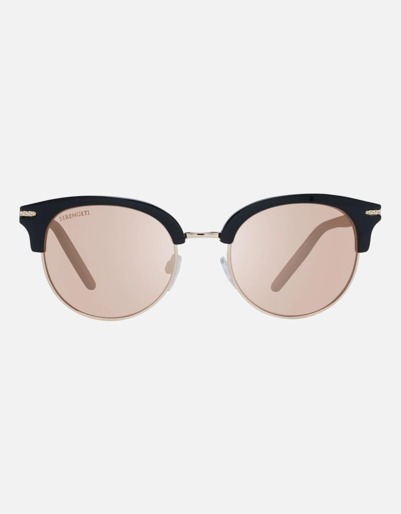 Roma Sunglasses Rose Gold Accents Women - Black