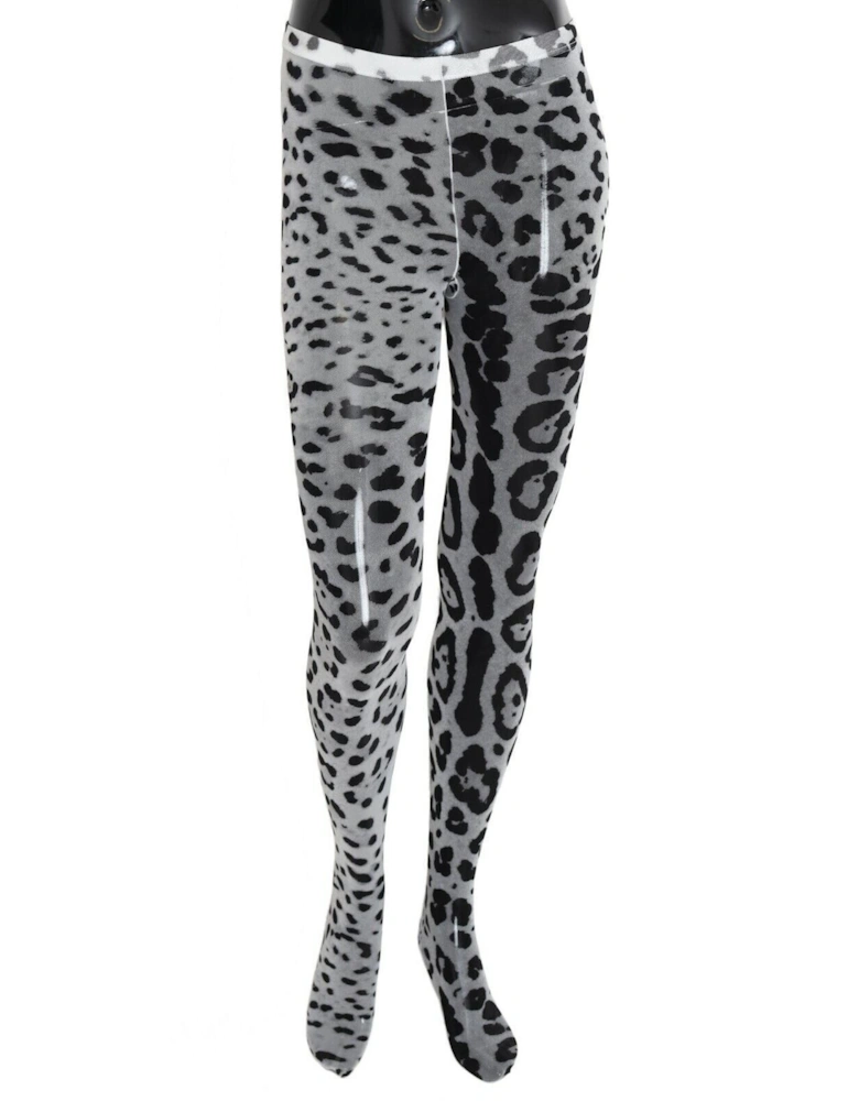 Leopard Print Tights SCS1092 Women - Gray Pantyhose