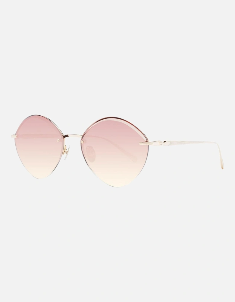 Gold Oval Sunglasses with Brown Lenses - UV Protection Women