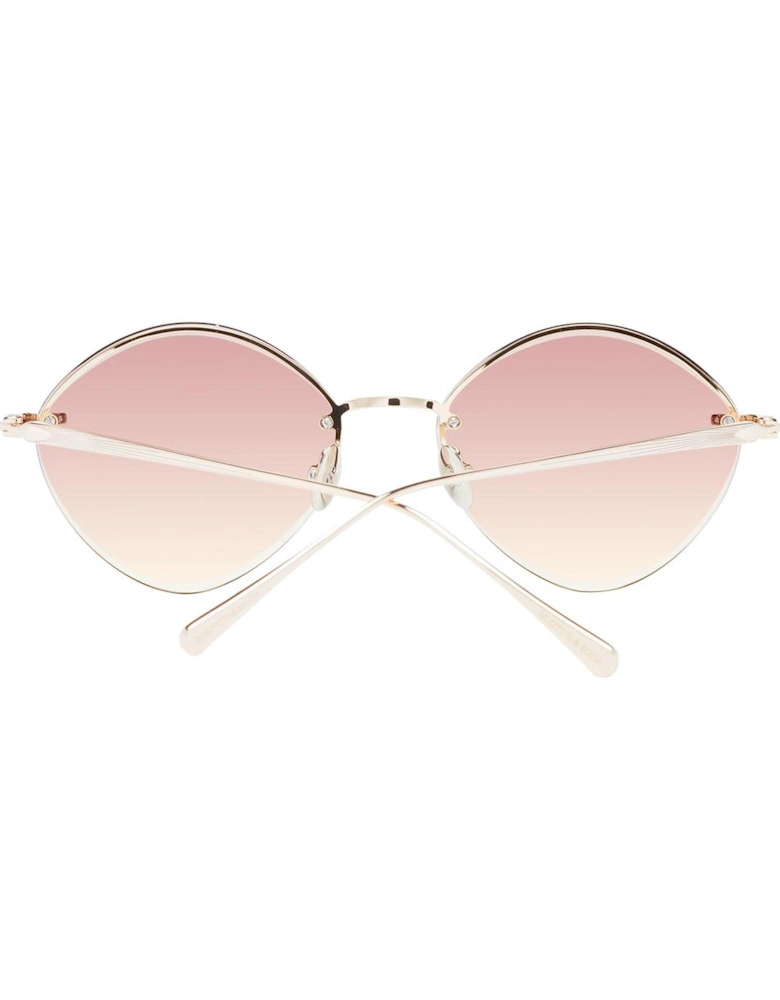 Gold Oval Sunglasses with Brown Lenses - UV Protection Women