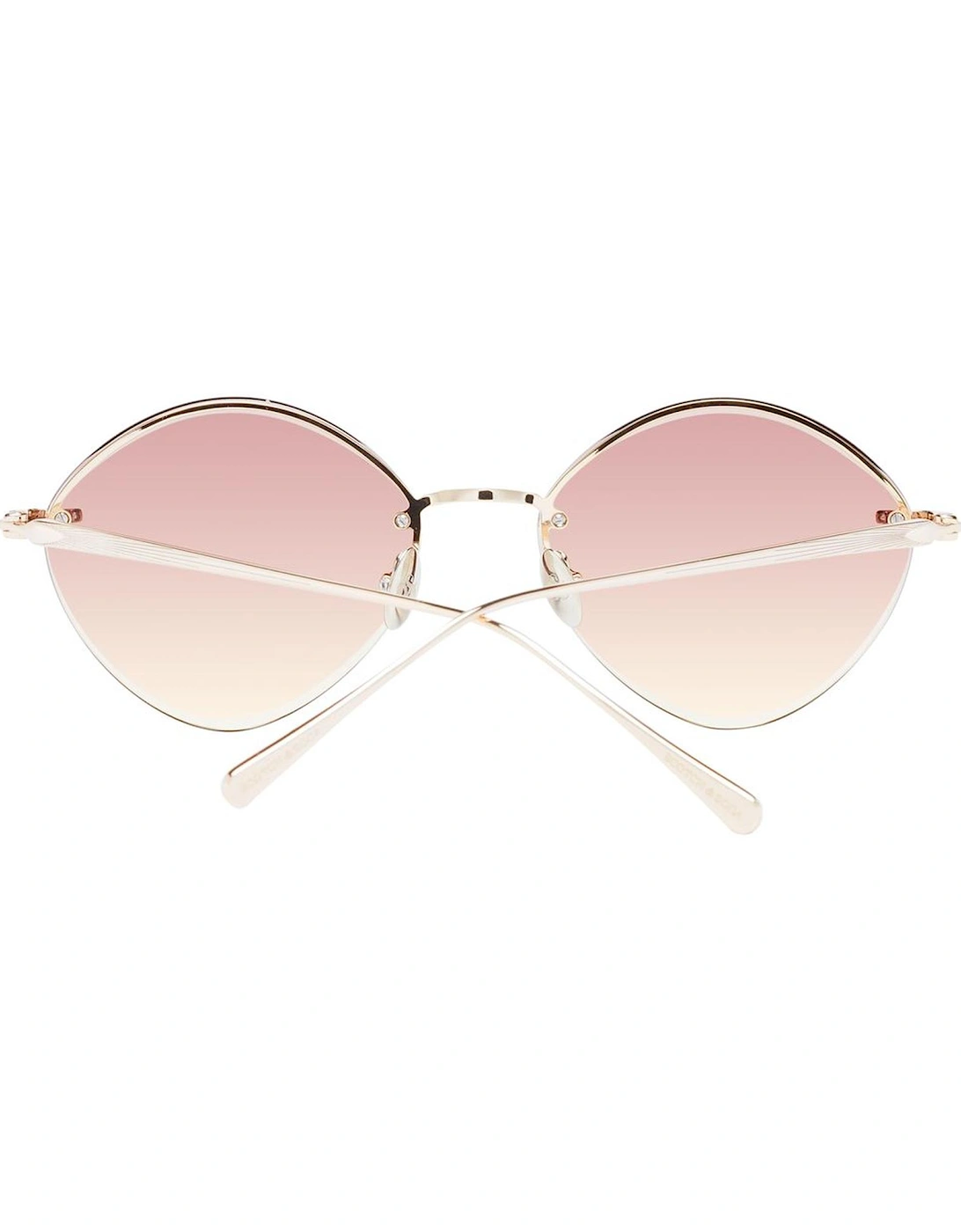 Gold Oval Sunglasses with Brown Lenses - UV Protection Women