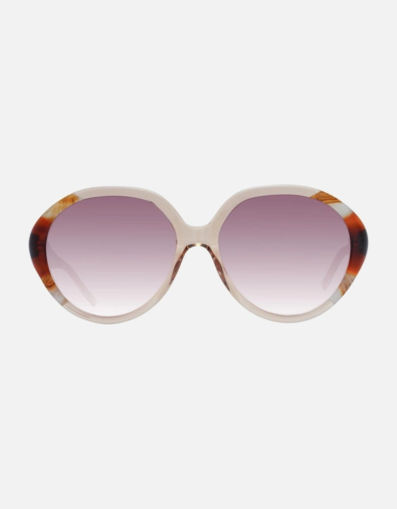 Brown Round Sunglasses with Gradient Lenses and 100% UV Protection