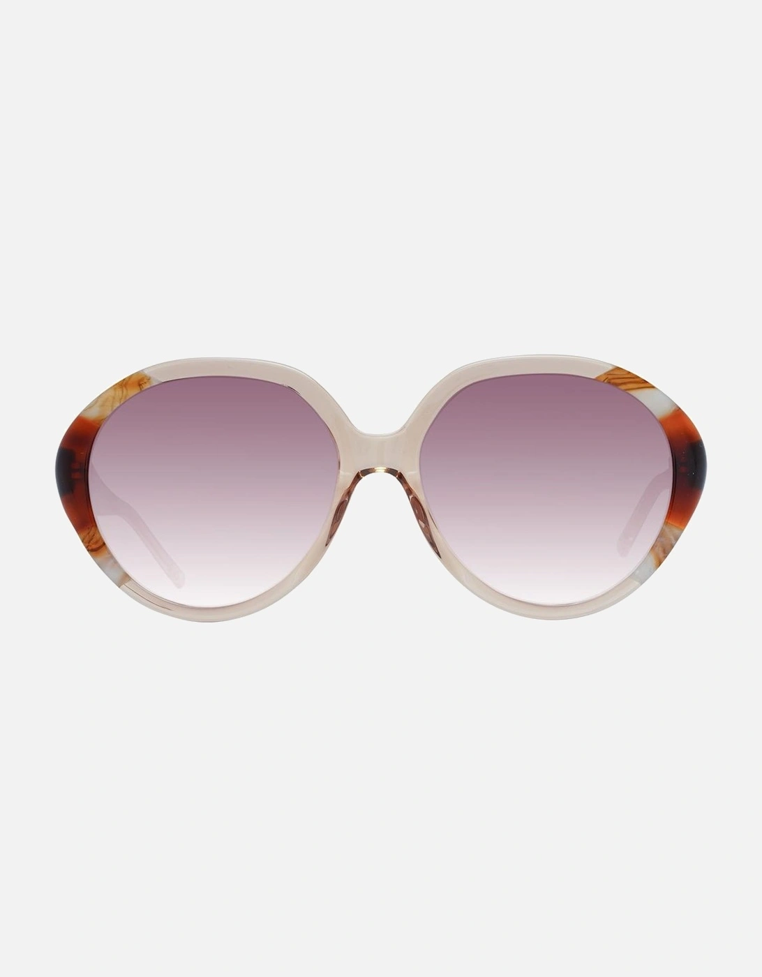 Brown Round Sunglasses with Gradient Lenses and 100% UV Protection
