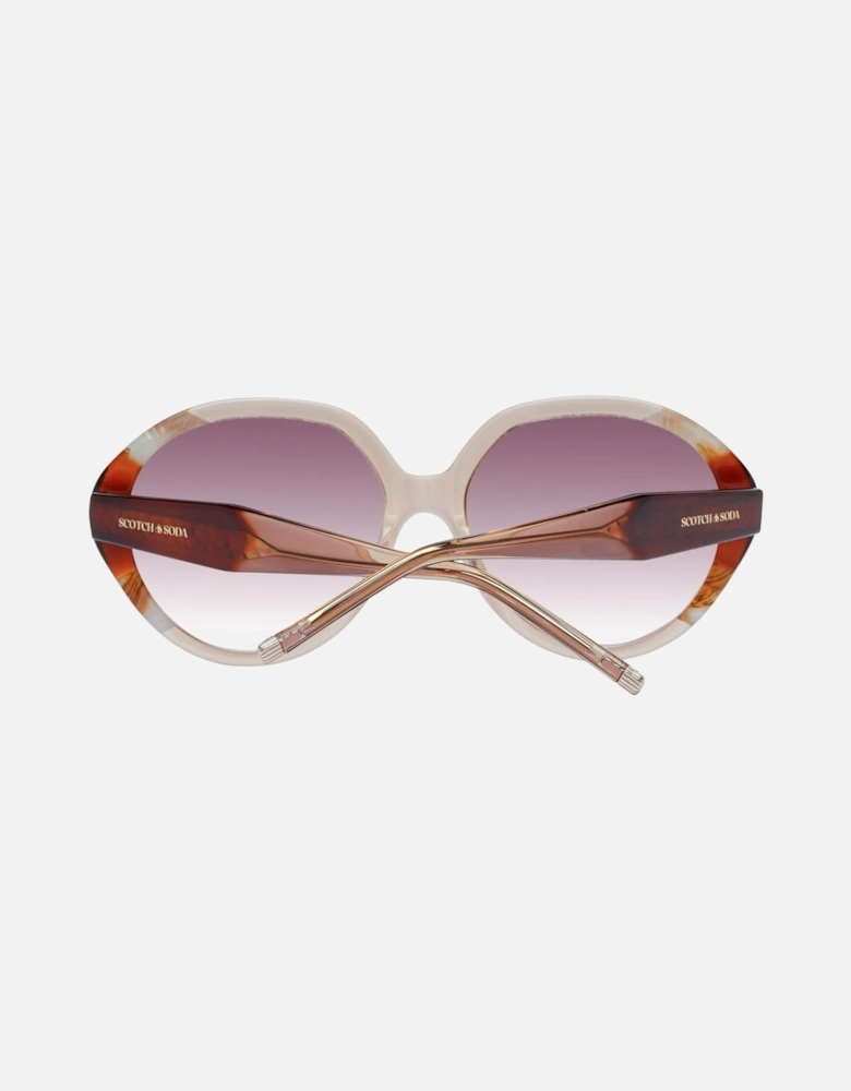 Brown Round Sunglasses with Gradient Lenses and 100% UV Protection