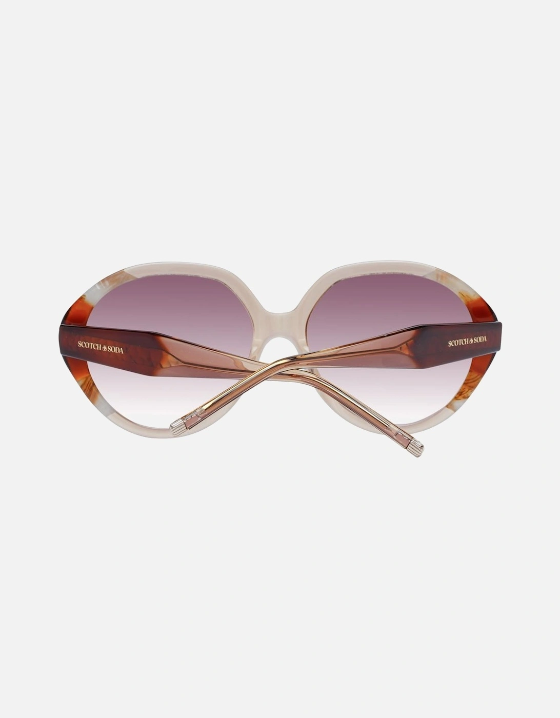Brown Round Sunglasses with Gradient Lenses and 100% UV Protection