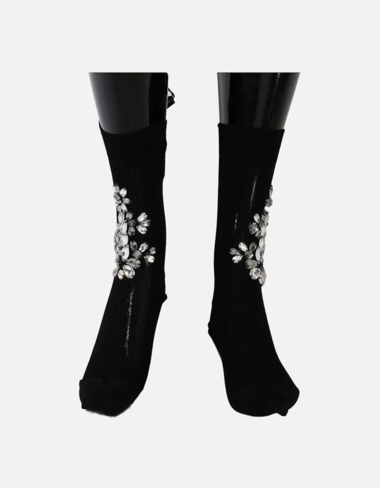 Dolce Gabbana SCS50 Crystal Socks Women - Black Pantyhose