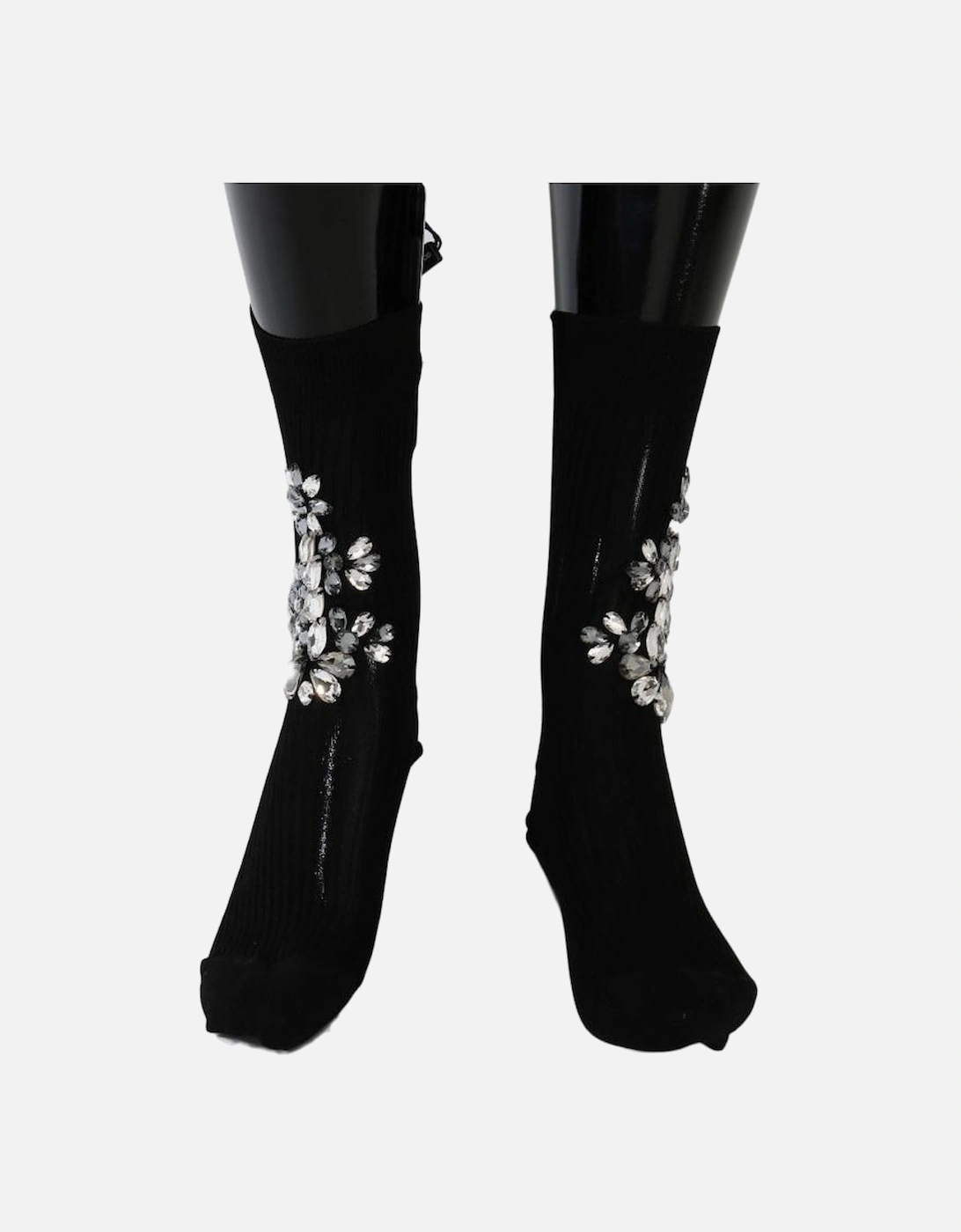 Dolce Gabbana SCS50 Crystal Socks Women - Black Pantyhose