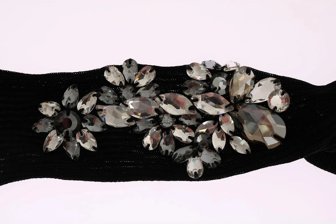 Dolce Gabbana SCS50 Crystal Socks Women - Black Pantyhose
