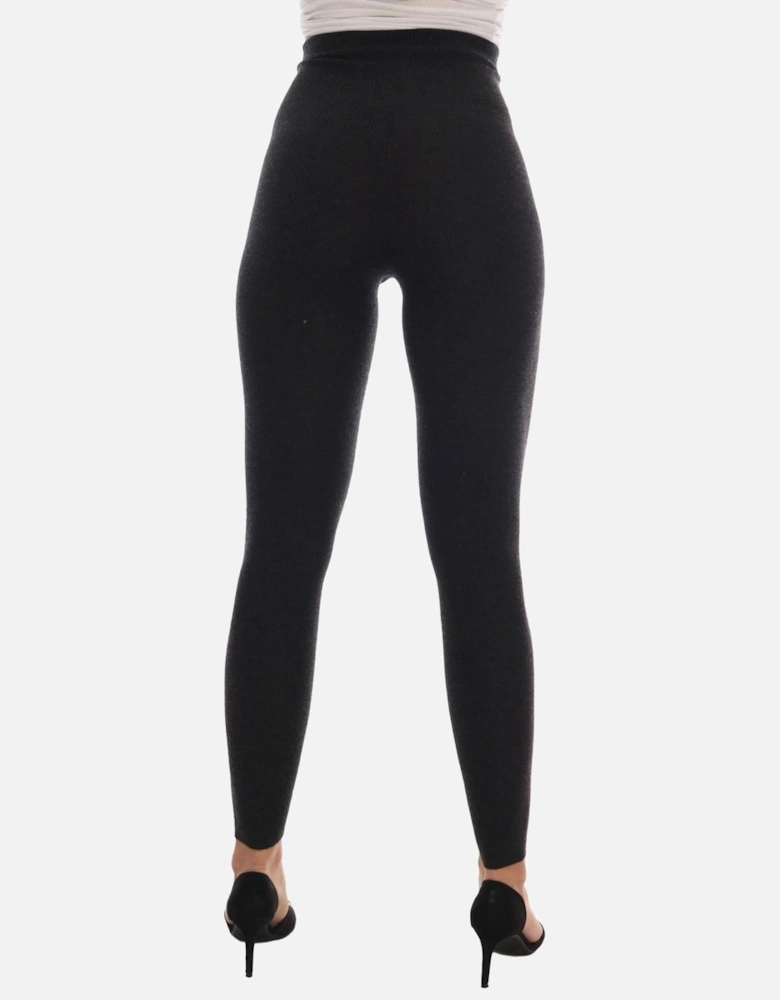 HighWaist Ribbed Leggings Women - Gray Pantyhose