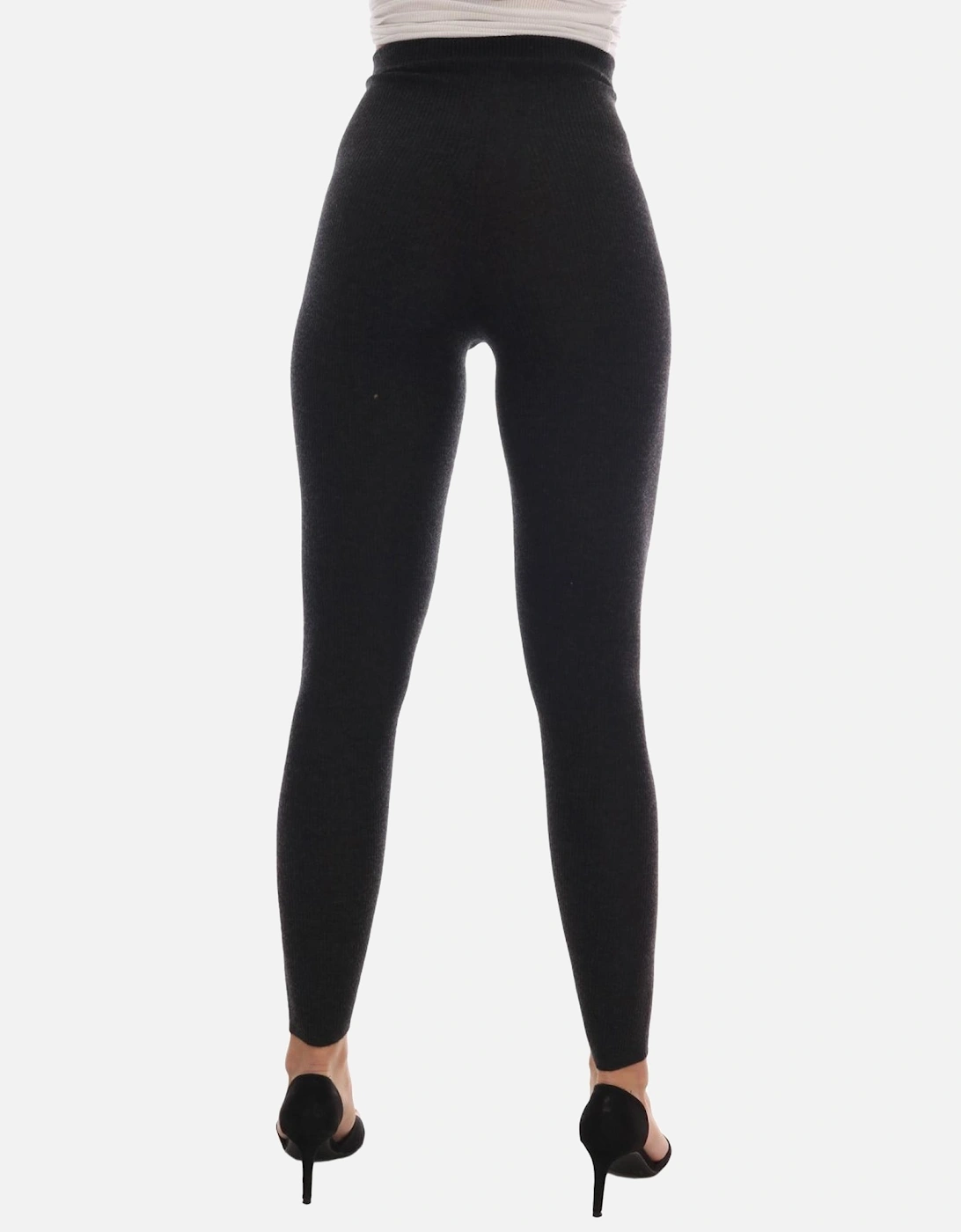 HighWaist Ribbed Leggings Women - Gray Pantyhose