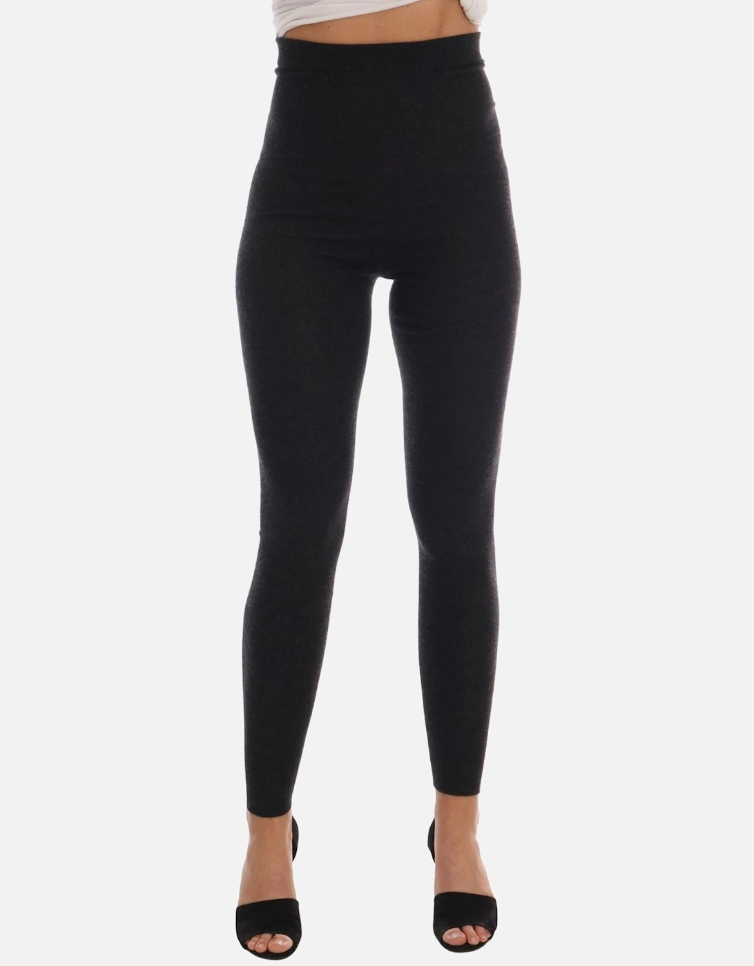 HighWaist Ribbed Leggings Women - Gray Pantyhose, 7 of 6