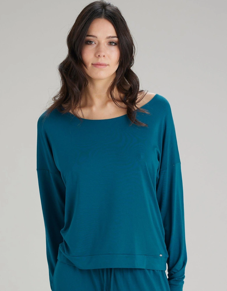 Lounge Slouchy Batwing Top - Indigo