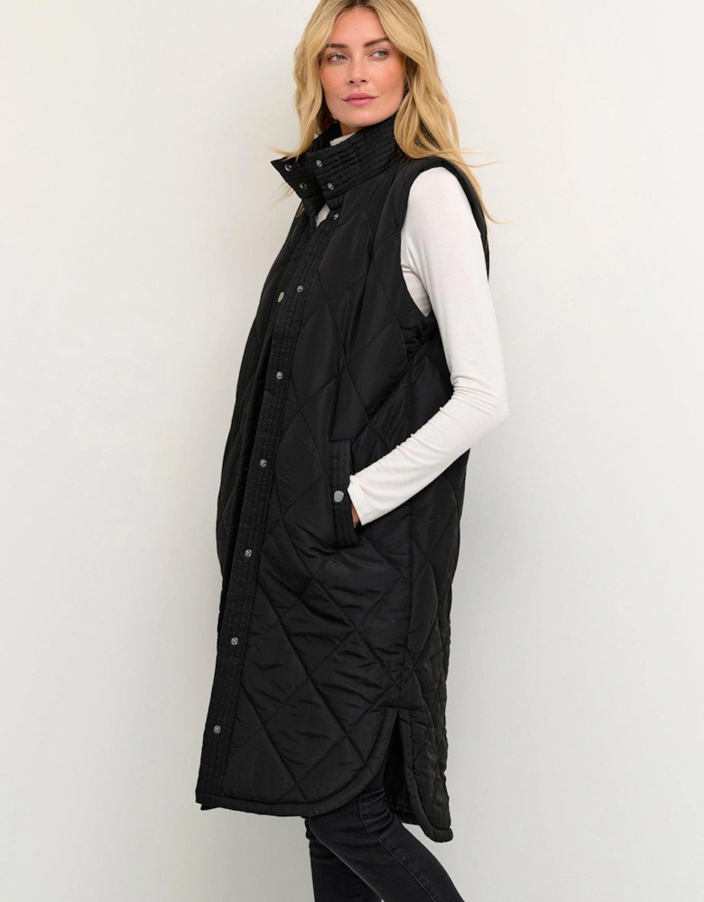 Kameria Quilted Waist Coat - Black