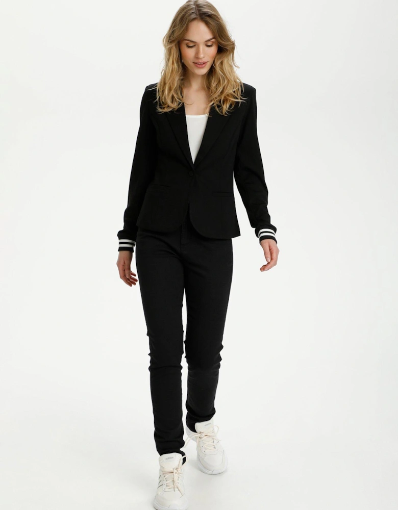 Kinnie Sporty Sleeve Blazer - Black