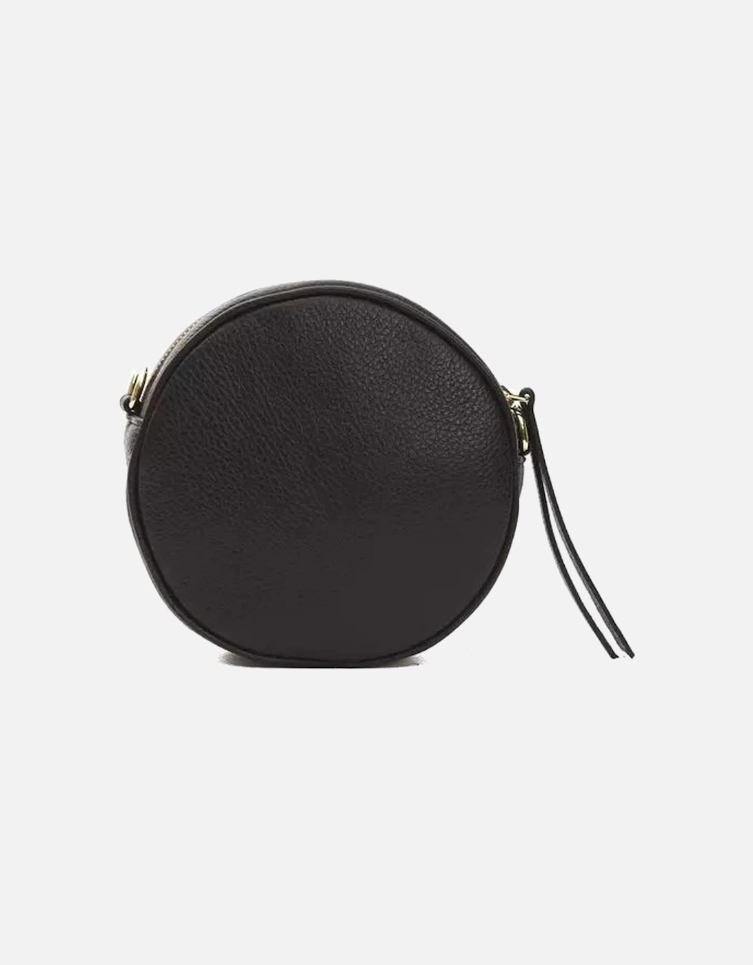 Small Oval Crossbody Bag in Black Leather Women