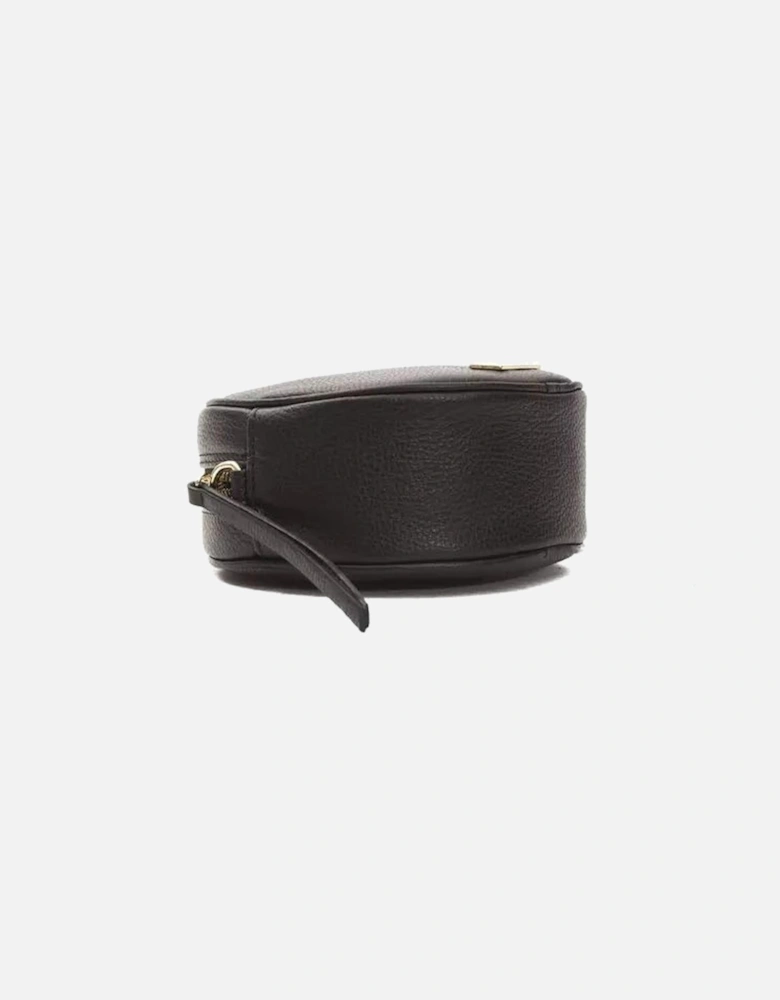 Small Oval Crossbody Bag in Black Leather Women