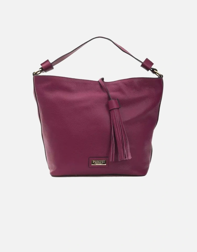 Burgundy Leather Shoulder Bag with Spacious Interior Women