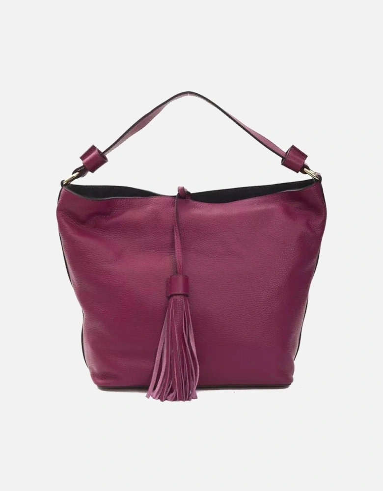 Burgundy Leather Shoulder Bag with Spacious Interior Women