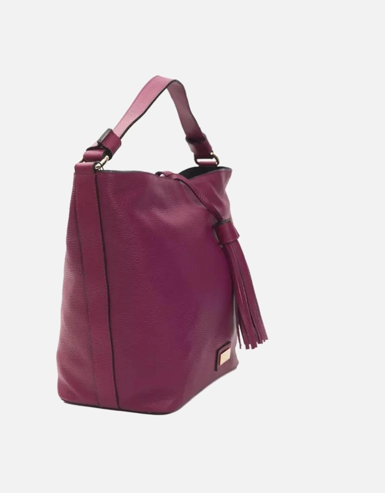 Burgundy Leather Shoulder Bag with Spacious Interior Women