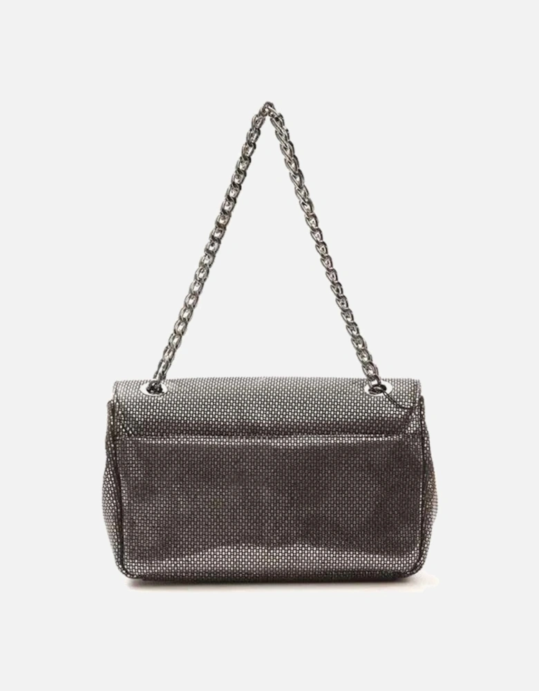 Luxurious Gray Leather Crossbody Bag with Logo-lined Interior Women