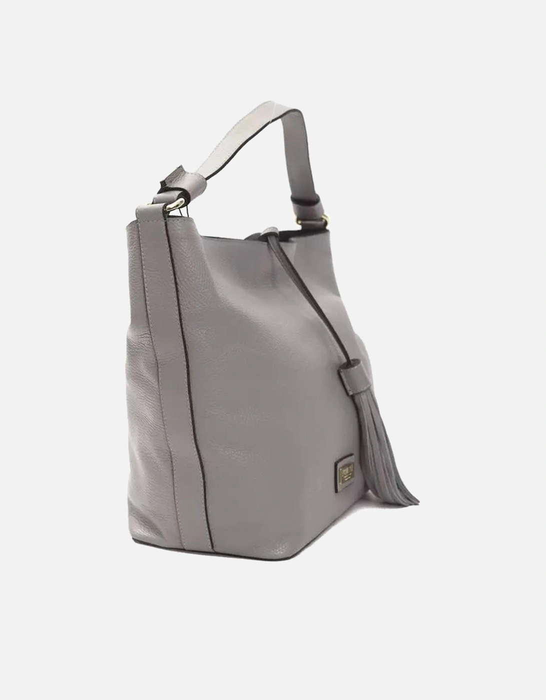 Elegant Leather Shoulder Bag with Adjustable Strap Women - Gray