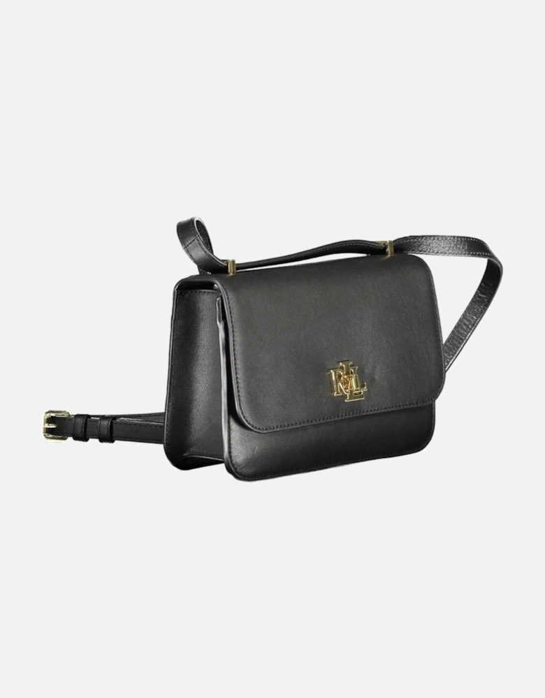 Twist Lock Adjustable Shoulder Bag with Inside Pockets Women - Black