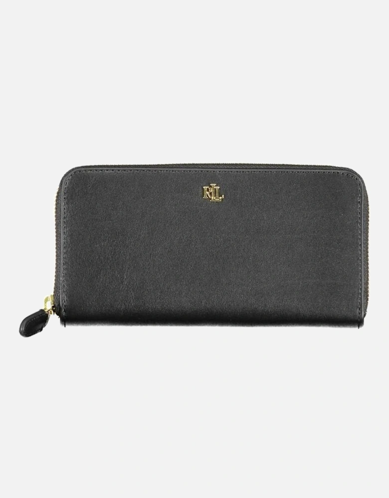 Zip Closure Wallet with Card and Coin Compartments Women - Black