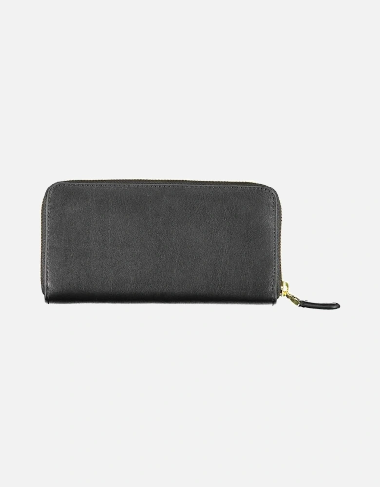Zip Closure Wallet with Card and Coin Compartments Women - Black