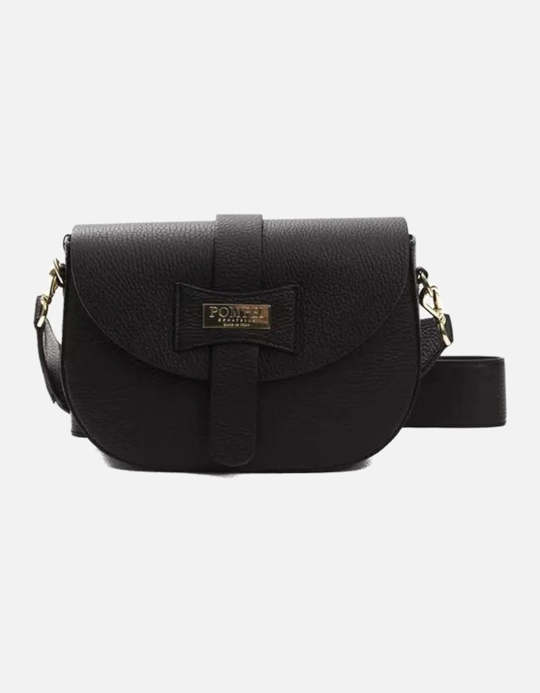 Exquisite Leather Crossbody Bag with Notable Lining Women - Black