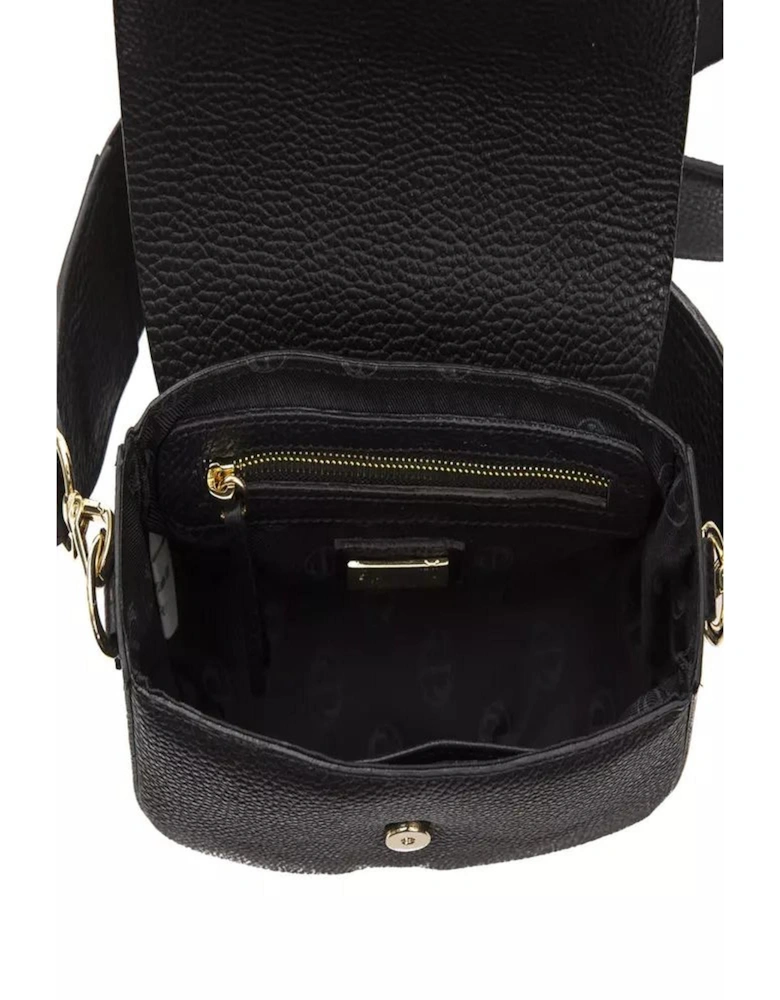 Exquisite Leather Crossbody Bag with Notable Lining Women - Black