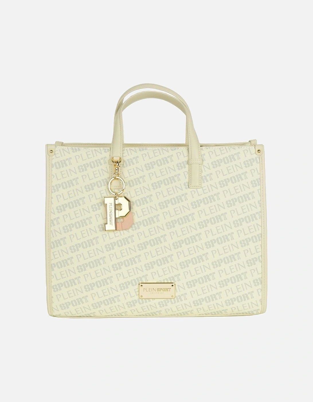 Logo Print Tote Women - White Shoulder Bags, 3 of 2