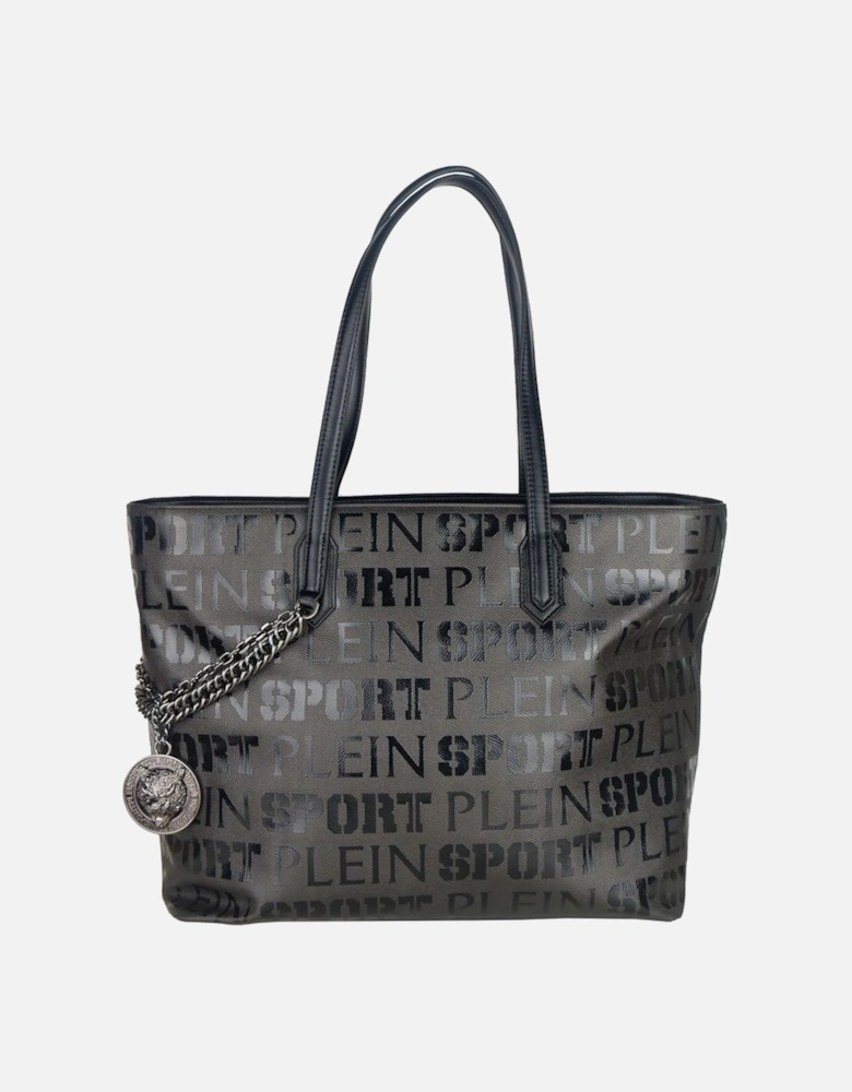 AllOver Logo Print Tote Bag Women - Black Shoulder Bags