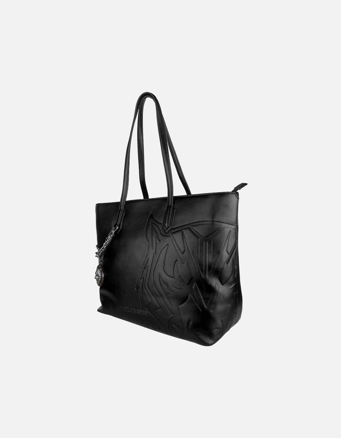 Tiger Embossed Tote Bag PLSP7588 Women - Black Shoulder Bags