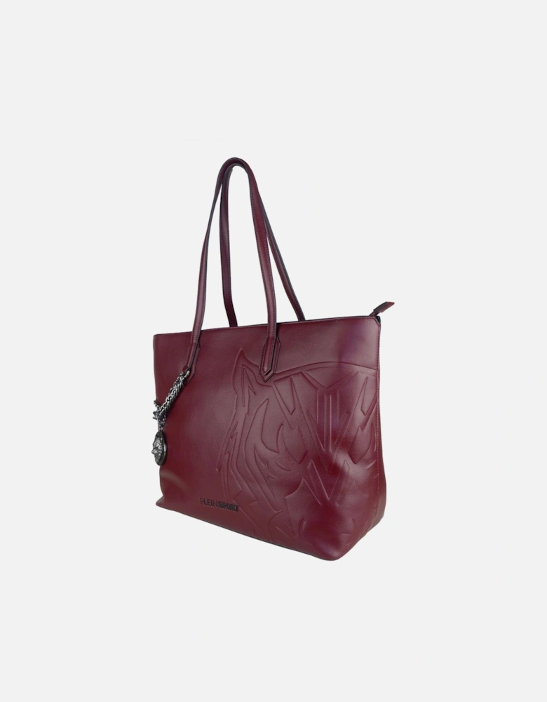 Tiger Embossed Tote Bag PLSP7589 Women - Red Shoulder Bags