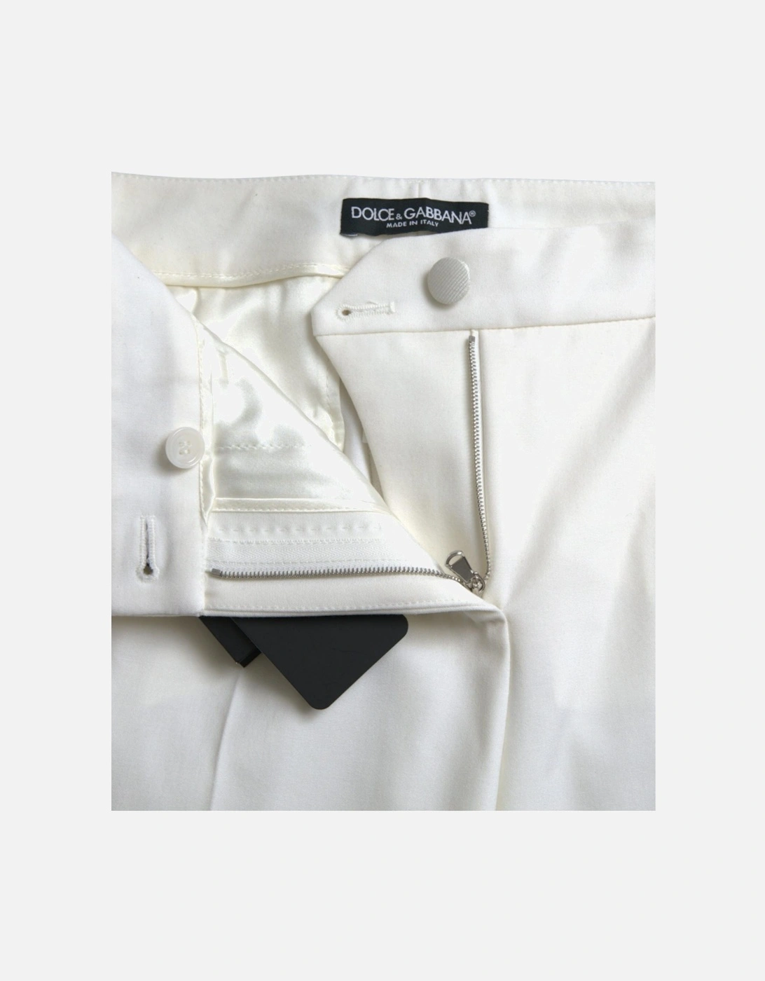 Luxury Mid-Waist Tapered Pants with Zipper Closure and Logo Detail