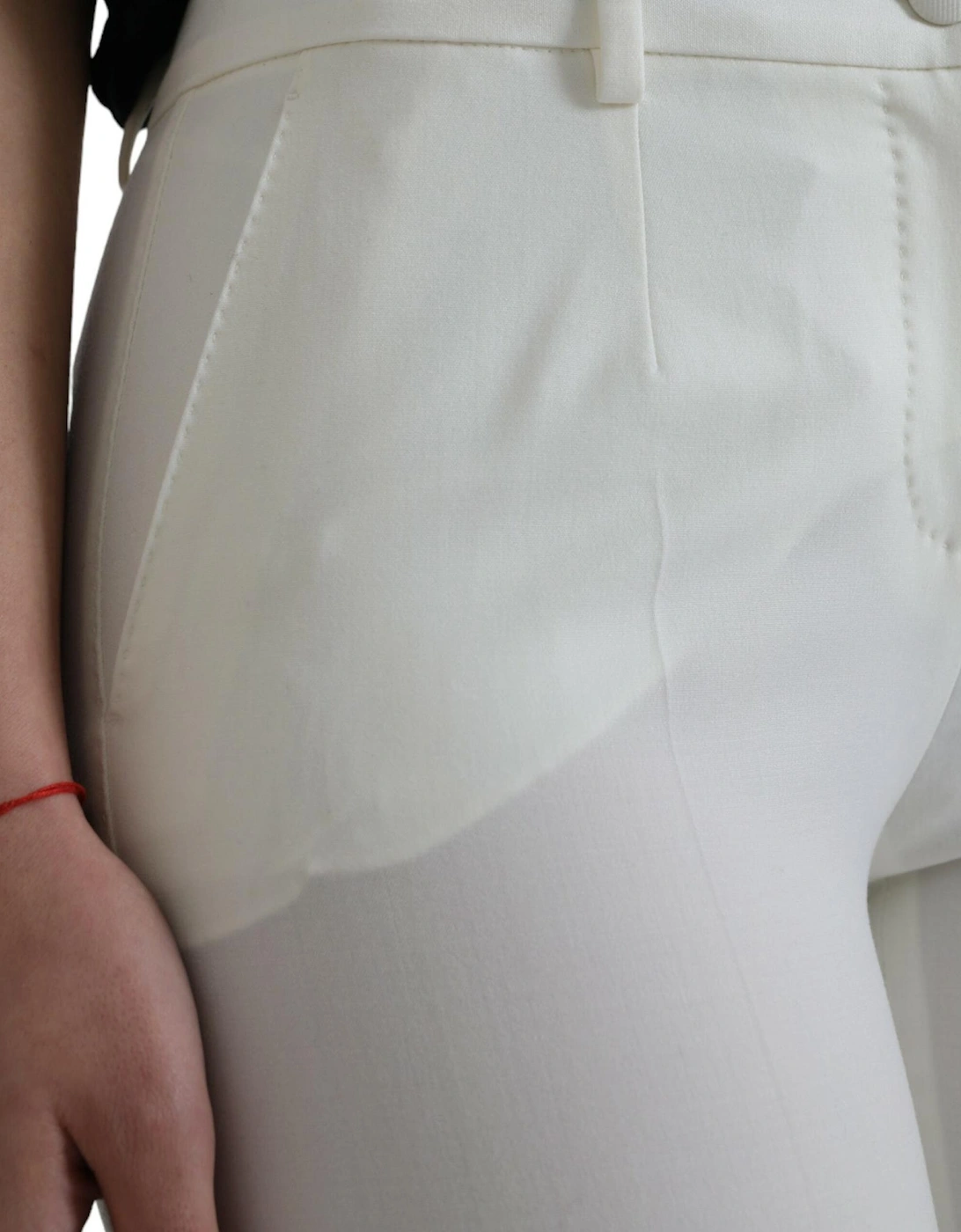 Luxury Mid-Waist Tapered Pants with Zipper Closure and Logo Detail
