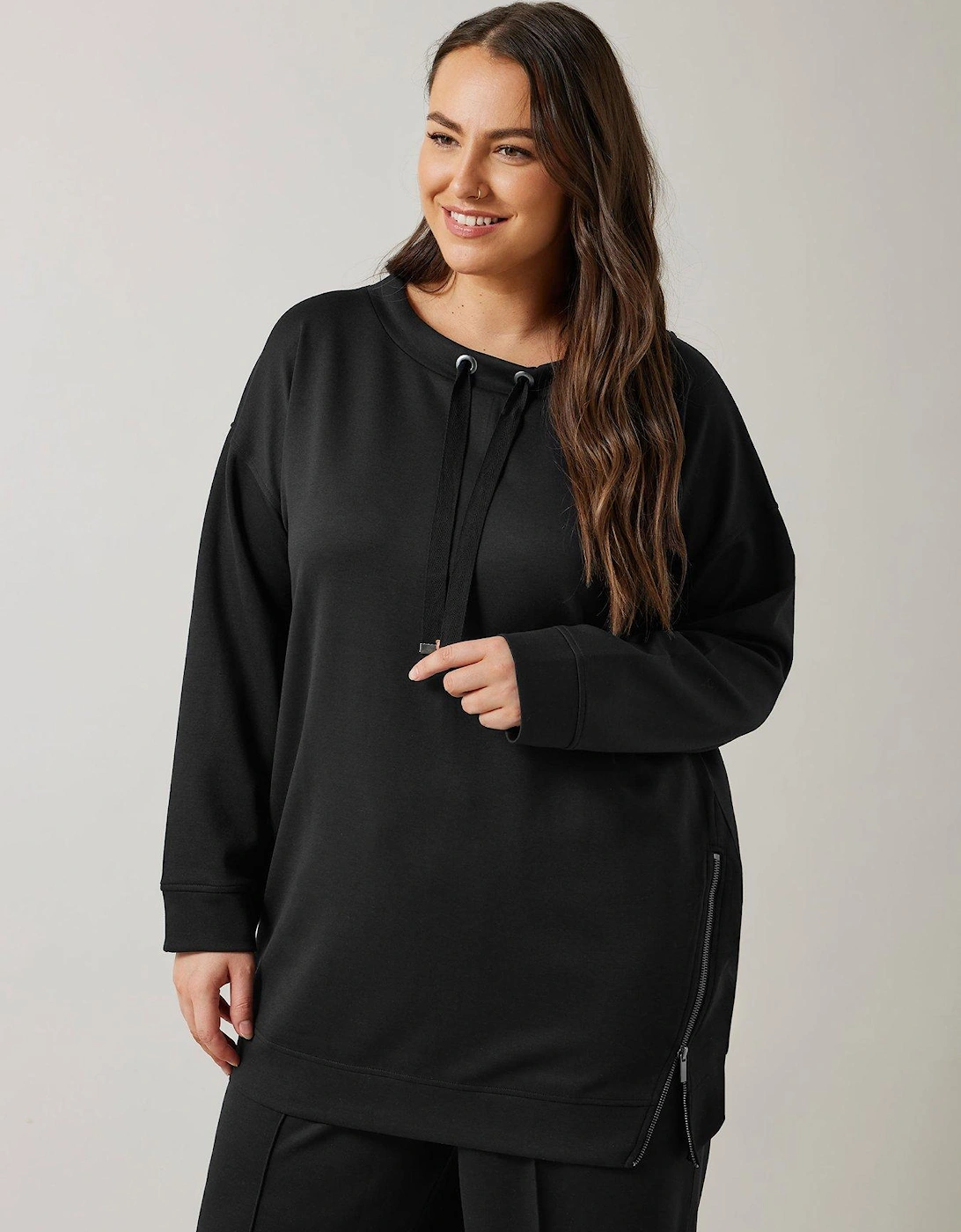 Zip Detail Sweatshirt - Black, 2 of 1