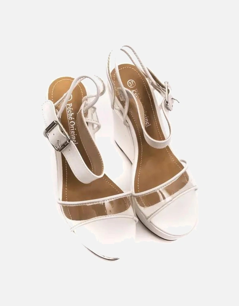 Ankle Strap Platform Wedge Model PC18719 Women - White Sandals