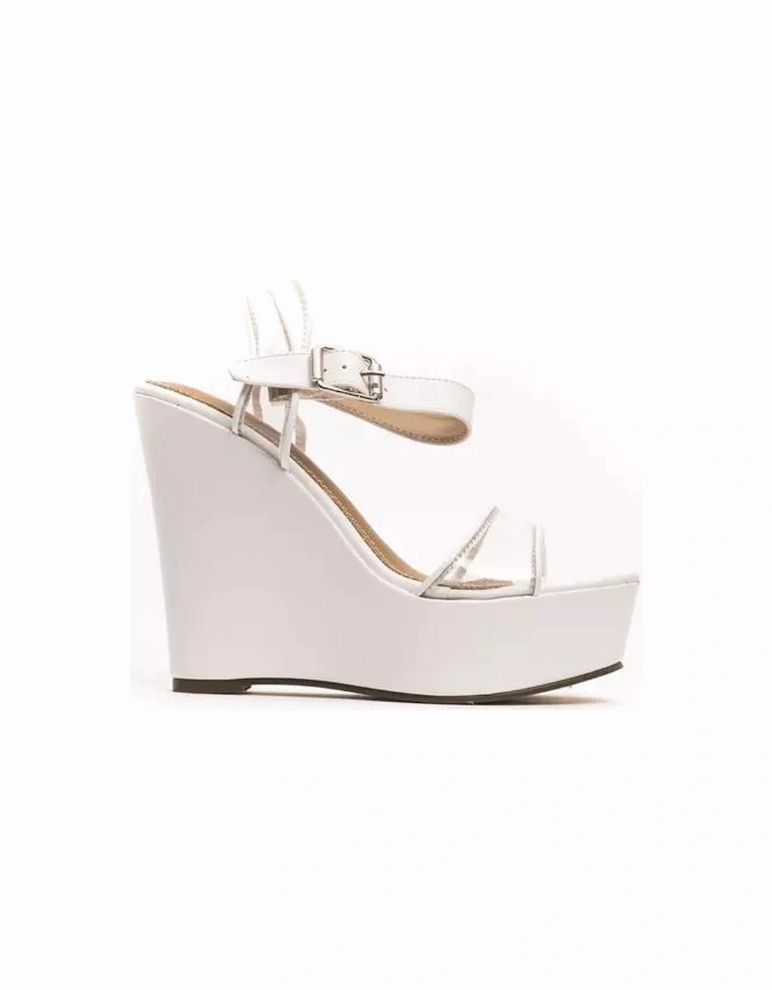 Ankle Strap Platform Wedge Model PC18719 Women - White Sandals, 5 of 4