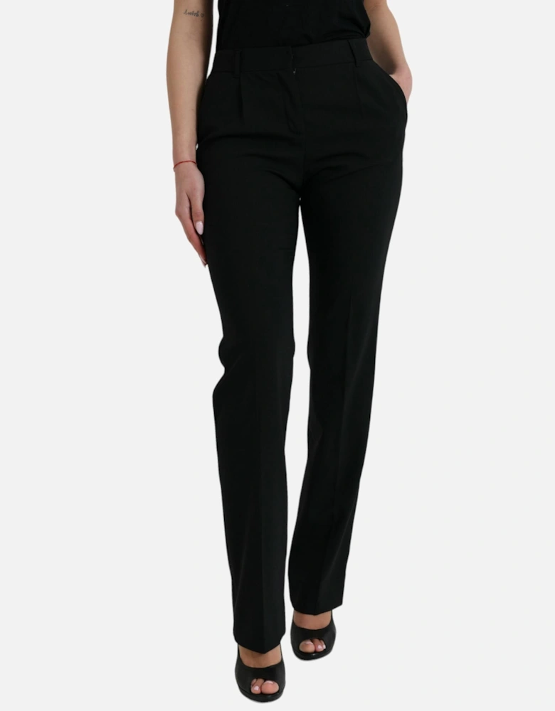 Black Tapered Trousers with Stretch and Italian Craftsmanship Women