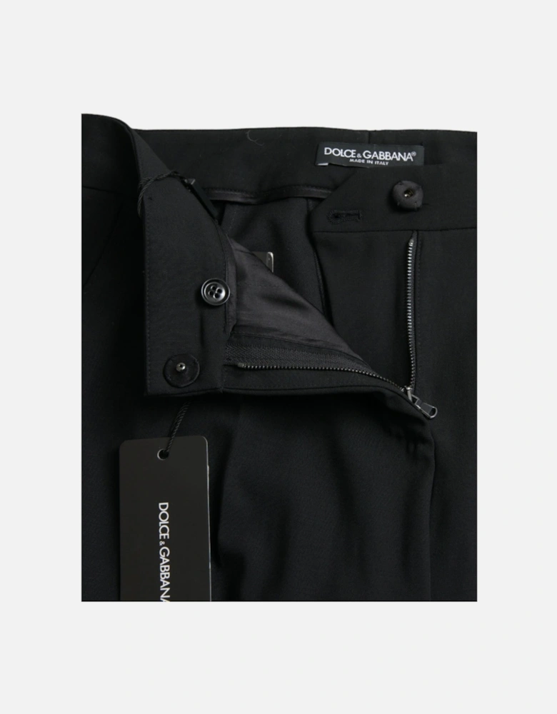 Black Tapered Trousers with Stretch and Italian Craftsmanship Women
