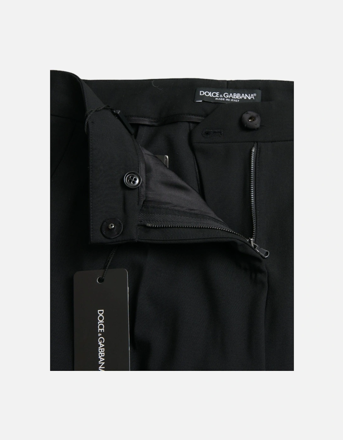 Black Tapered Trousers with Stretch and Italian Craftsmanship Women
