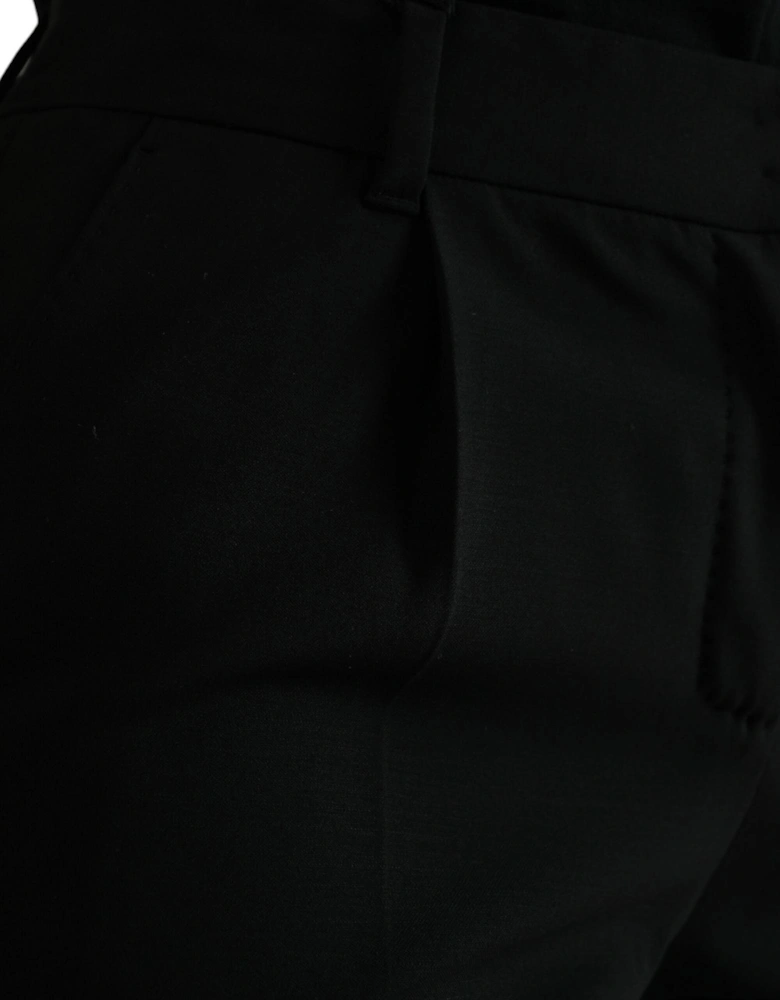 Black Tapered Trousers with Stretch and Italian Craftsmanship Women