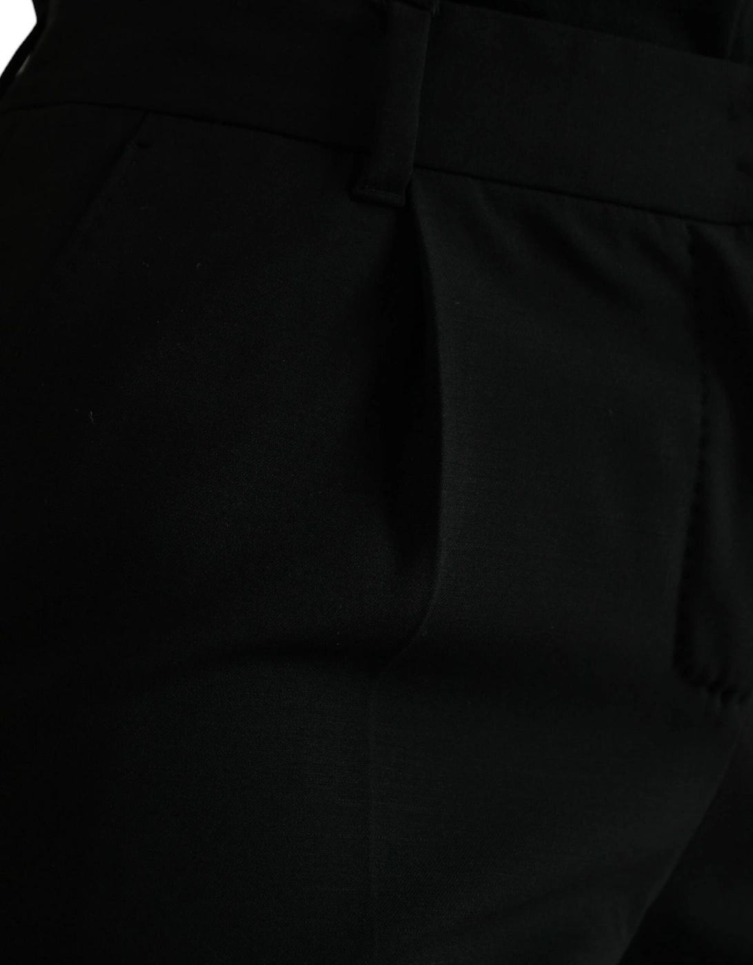 Black Tapered Trousers with Stretch and Italian Craftsmanship Women