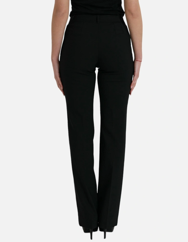 Black Tapered Trousers with Stretch and Italian Craftsmanship Women
