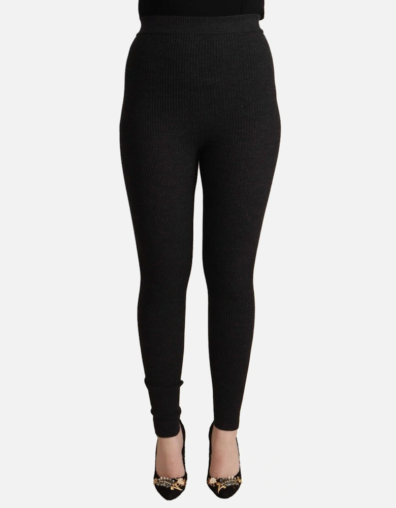 Dolce Gabbana Ribbed Knit Leggings PAN71084 Women - Black Jeans