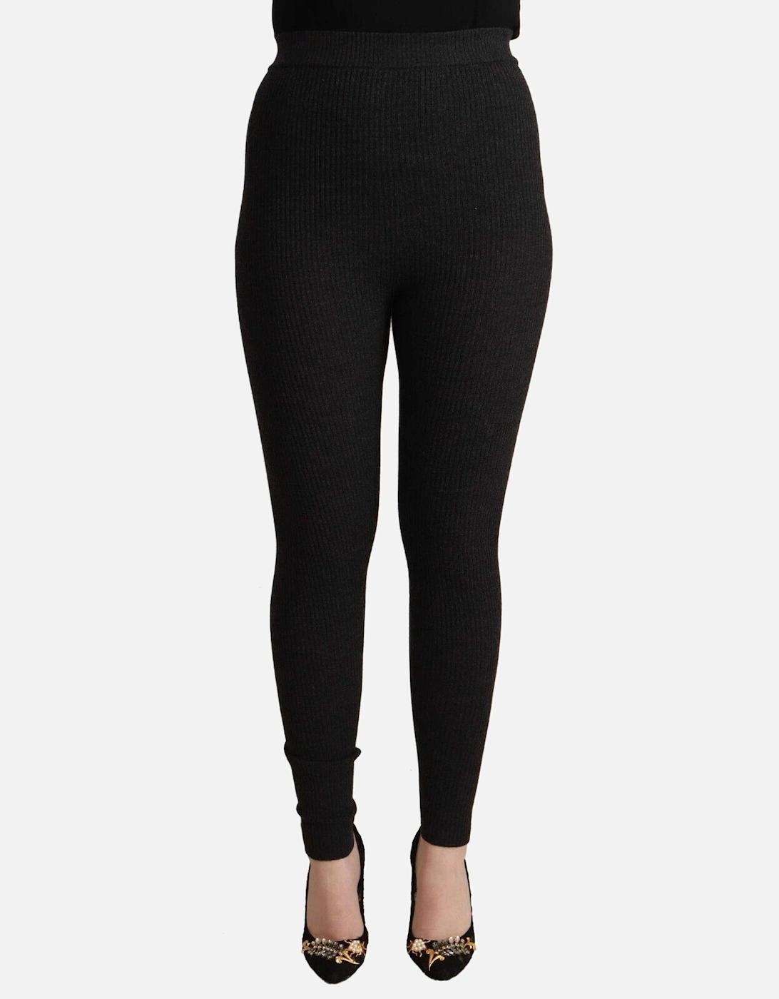 Dolce Gabbana Ribbed Knit Leggings PAN71084 Women - Black Jeans, 4 of 3