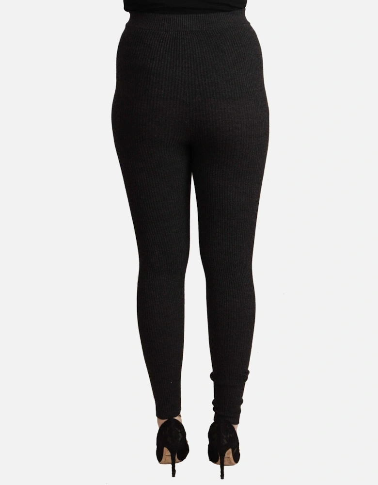 Dolce Gabbana Ribbed Knit Leggings PAN71084 Women - Black Jeans