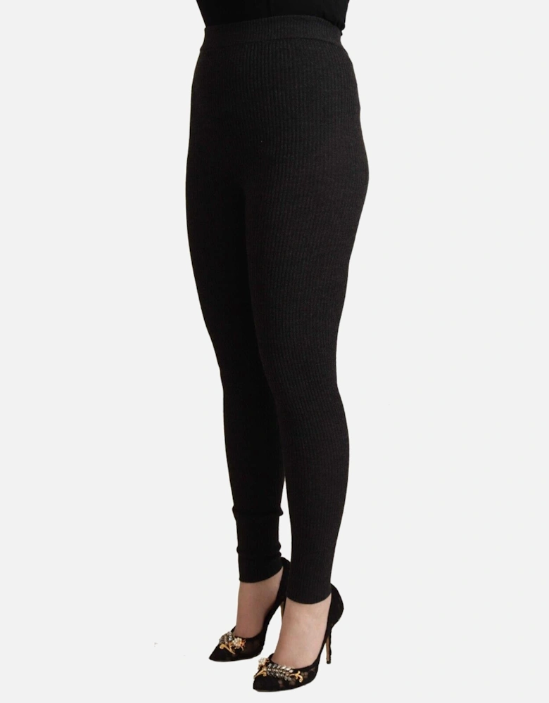 Dolce Gabbana Ribbed Knit Leggings PAN71084 Women - Black Jeans