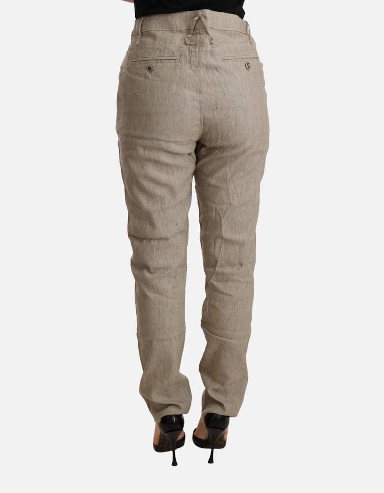 Linen Cotton Pants Relaxed Fit Women - Beige Jeans